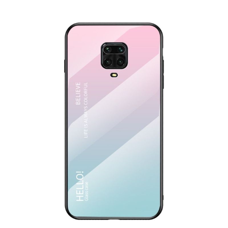 Coque Xiaomi Redmi Note 9S dos en verre dégradé de couleurs