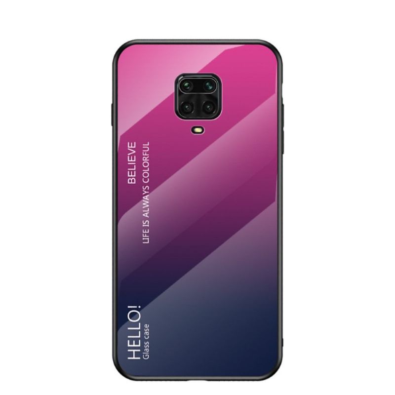 Coque Xiaomi Redmi Note 9S dos en verre dégradé de couleurs