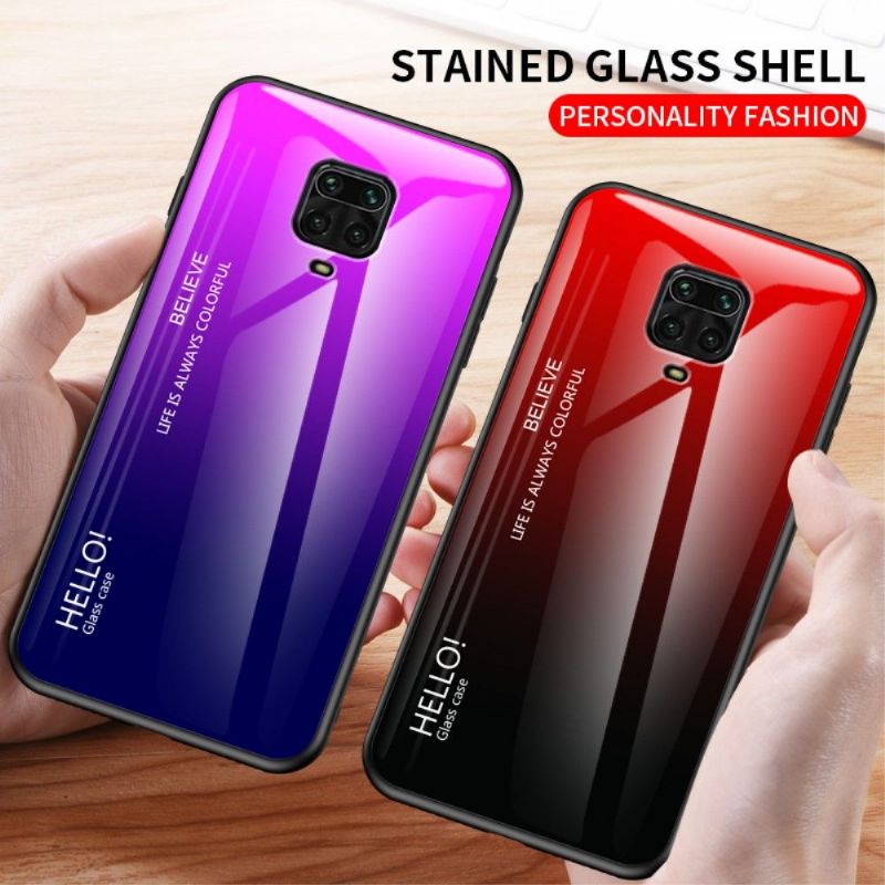 Coque Xiaomi Redmi Note 9S dos en verre dégradé de couleurs