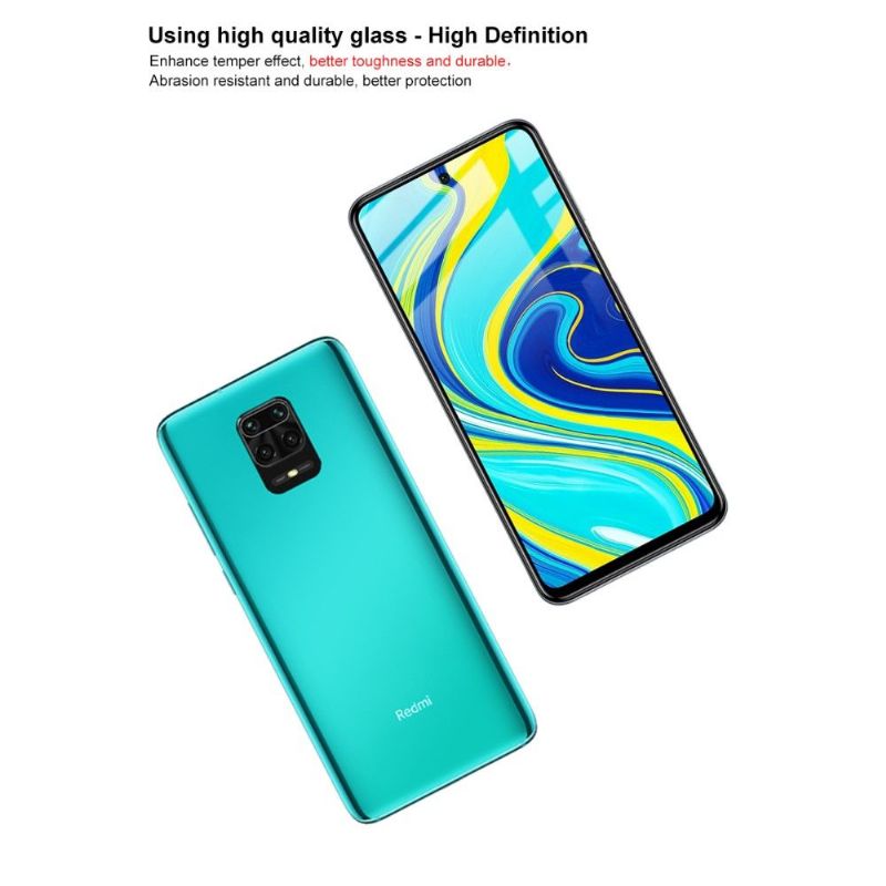 Protection d’écran Xiaomi Redmi Note 9S en verre trempé full size