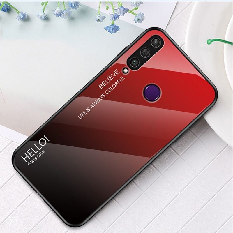 Coque Huawei Y6p dos en verre dégradé de couleurs