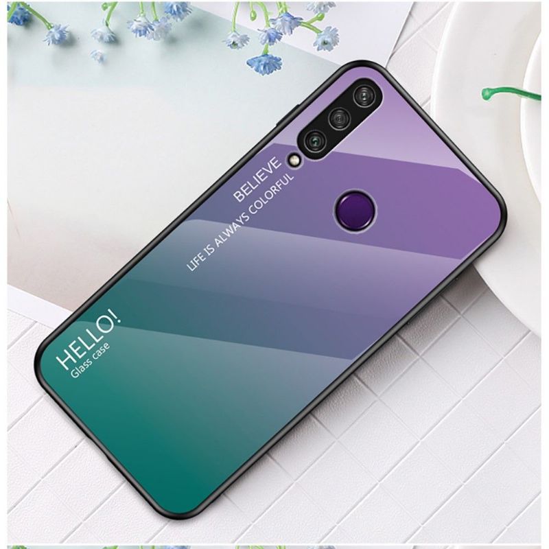 Coque Huawei Y6p dos en verre dégradé de couleurs