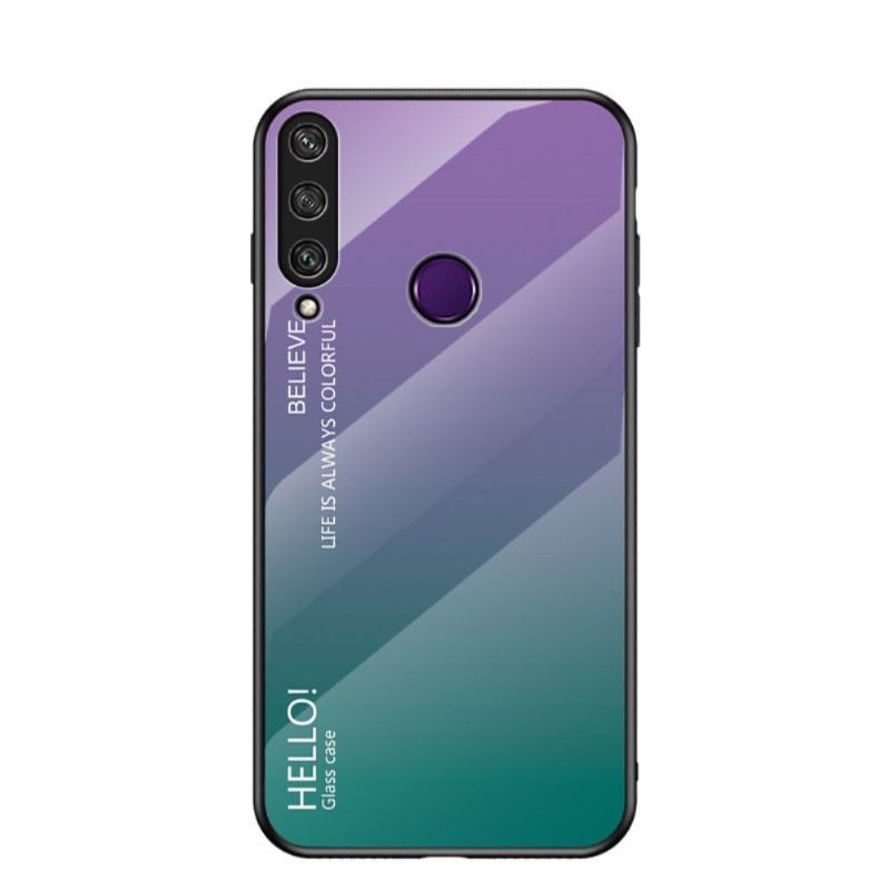 Coque Huawei Y6p dos en verre dégradé de couleurs