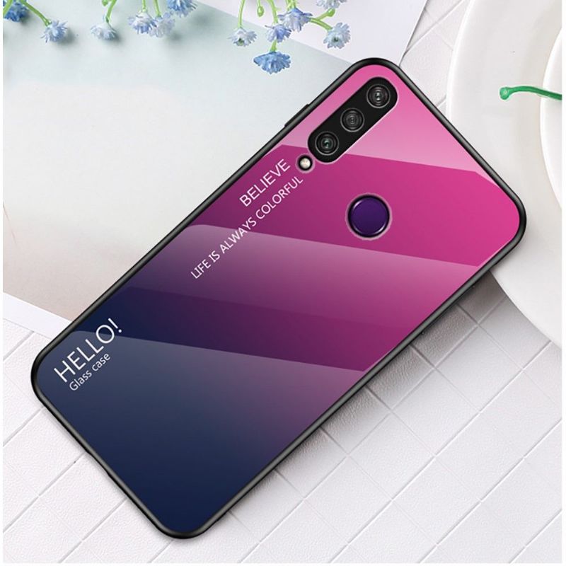 Coque Huawei Y6p dos en verre dégradé de couleurs