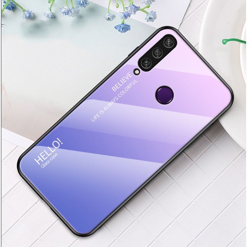 Coque Huawei Y6p dos en verre dégradé de couleurs