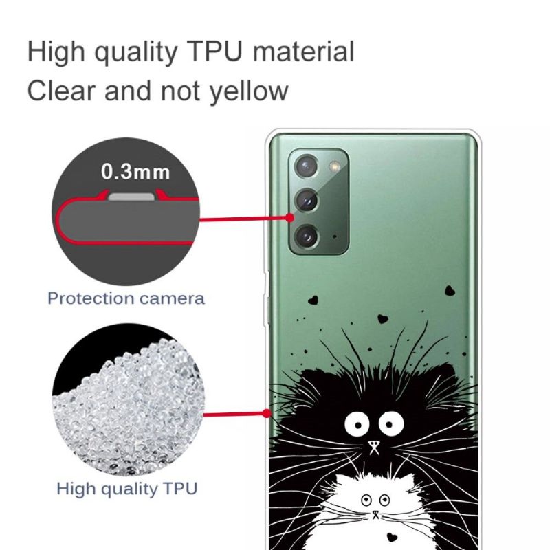 Coque Samsung Galaxy Note 20 chats noir et blanc