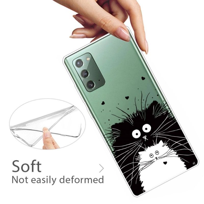 Coque Samsung Galaxy Note 20 chats noir et blanc