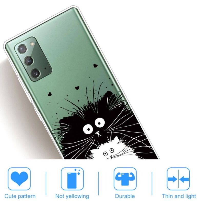 Coque Samsung Galaxy Note 20 chats noir et blanc