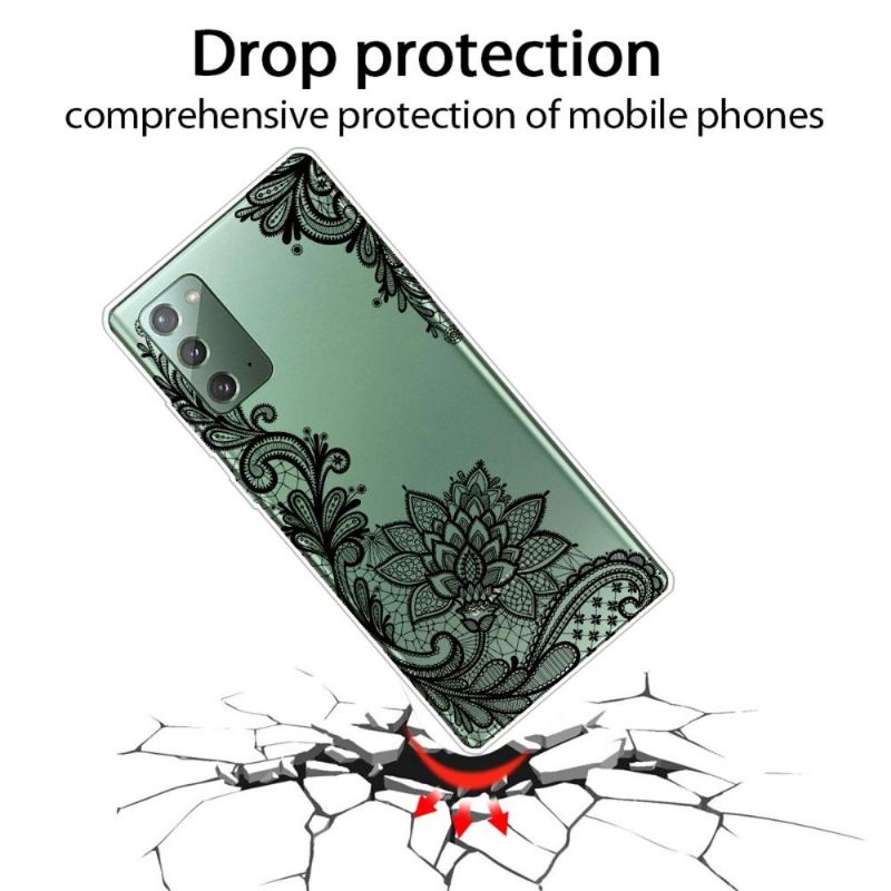 Coque Samsung Galaxy Note 20 fleur dentelle