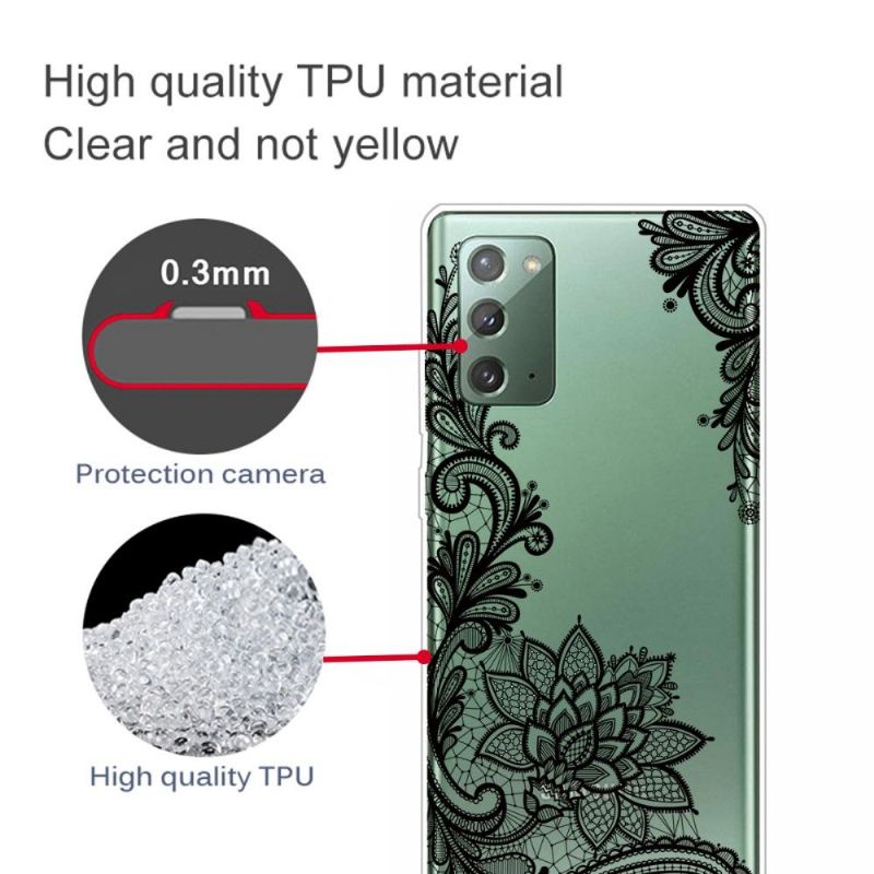 Coque Samsung Galaxy Note 20 fleur dentelle