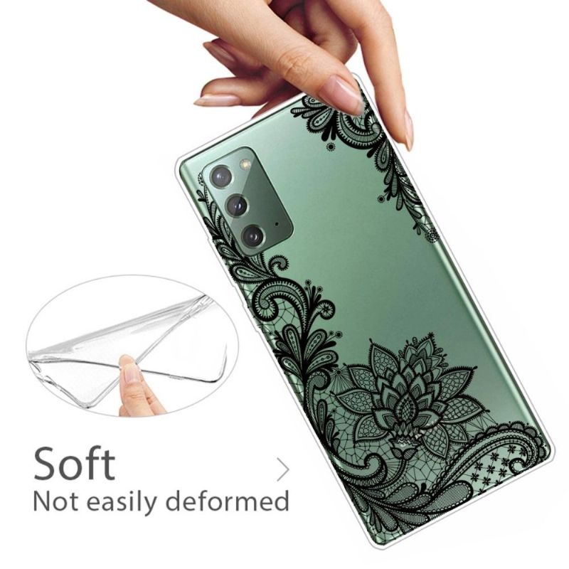 Coque Samsung Galaxy Note 20 fleur dentelle