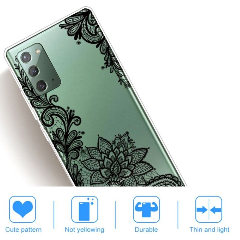 Coque Samsung Galaxy Note 20 fleur dentelle