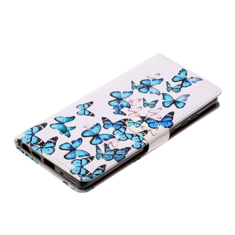 Housse Samsung Galaxy Note 20 Multiples Papillons Bleus