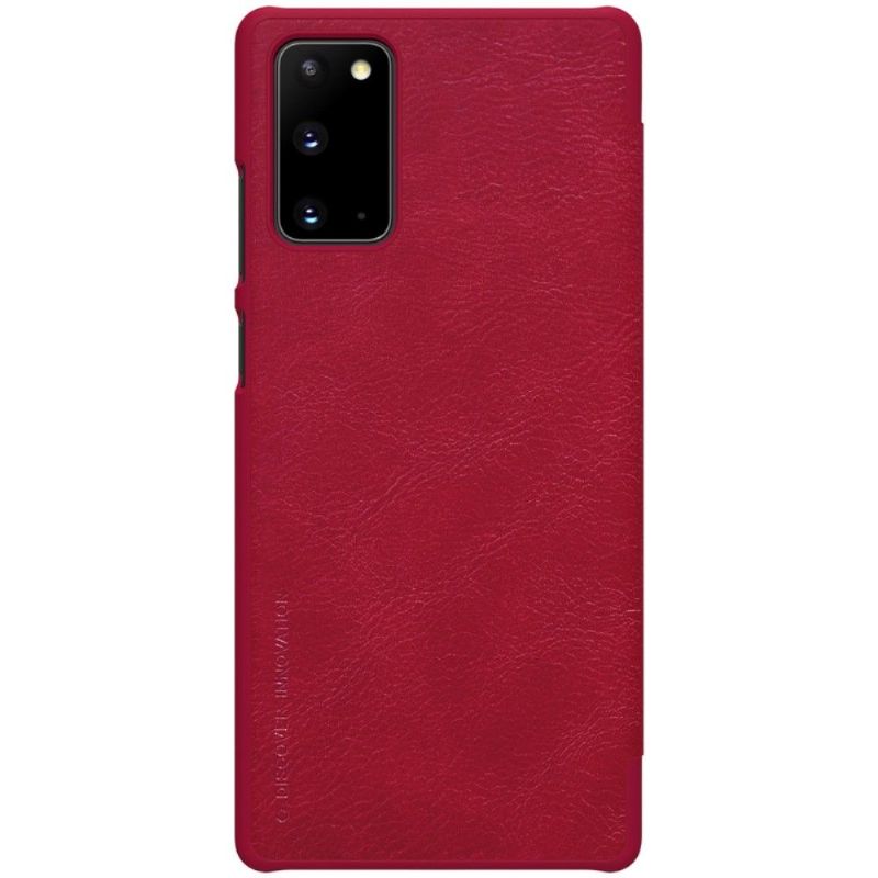 Housse Samsung Galaxy Note 20 Qin Effet Cuir - Rouge