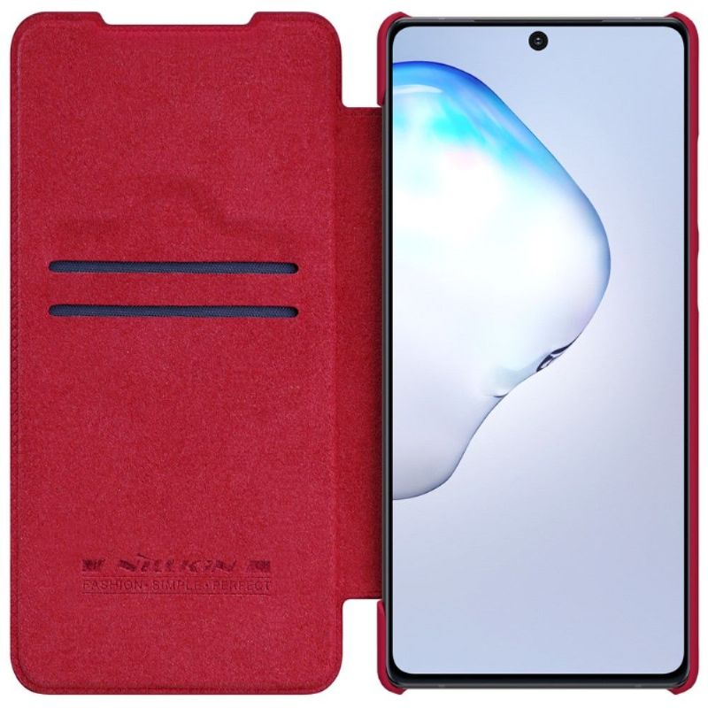 Housse Samsung Galaxy Note 20 Qin Effet Cuir - Rouge
