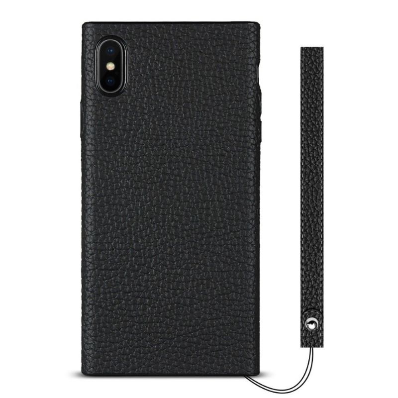 Coque iPhone X / XS Effet Cuir avec Lanière