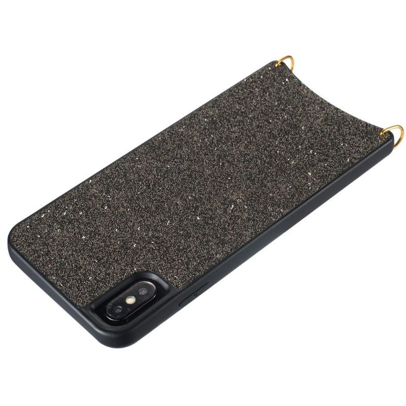 Coque iPhone X / XS Paillettes avec Cordon Collier