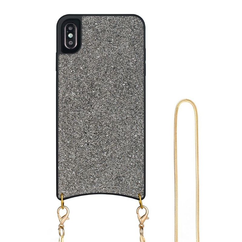 Coque iPhone X / XS Paillettes avec Cordon Collier
