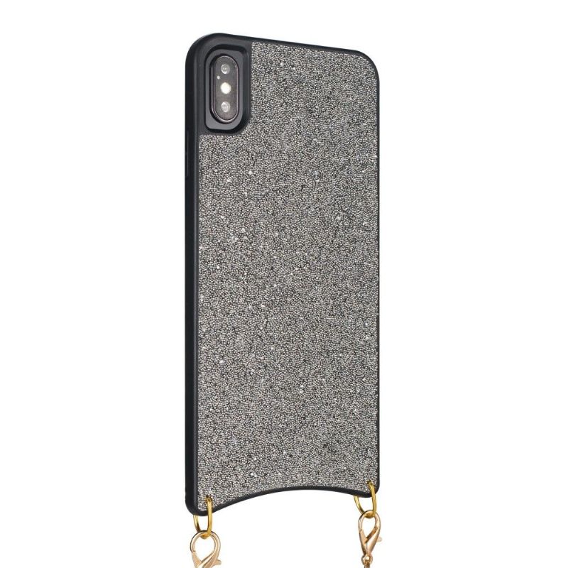 Coque iPhone X / XS Paillettes avec Cordon Collier
