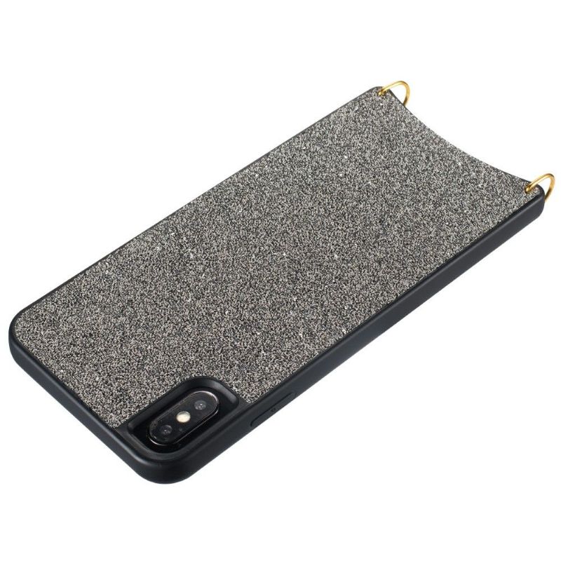 Coque iPhone X / XS Paillettes avec Cordon Collier