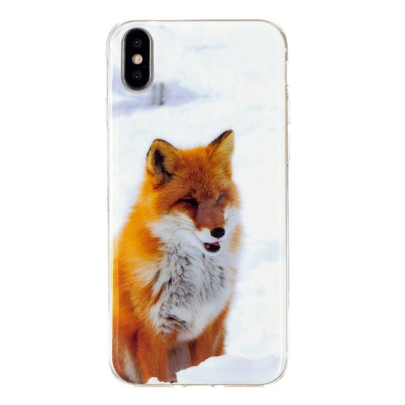 Coque iPhone XS / X Fluorescente Renard roux