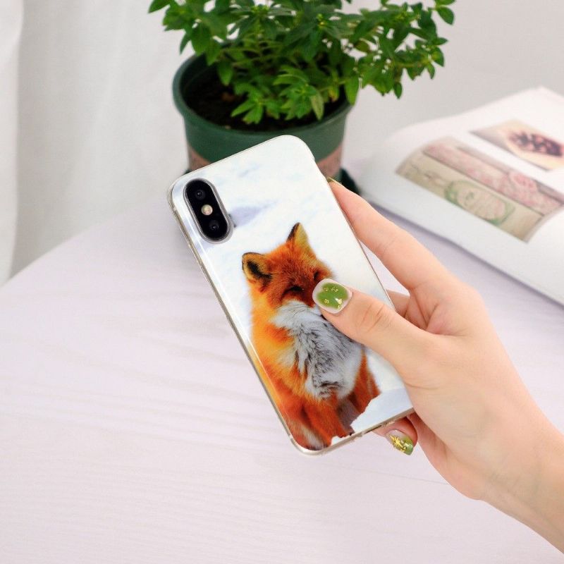 Coque iPhone XS / X Fluorescente Renard roux