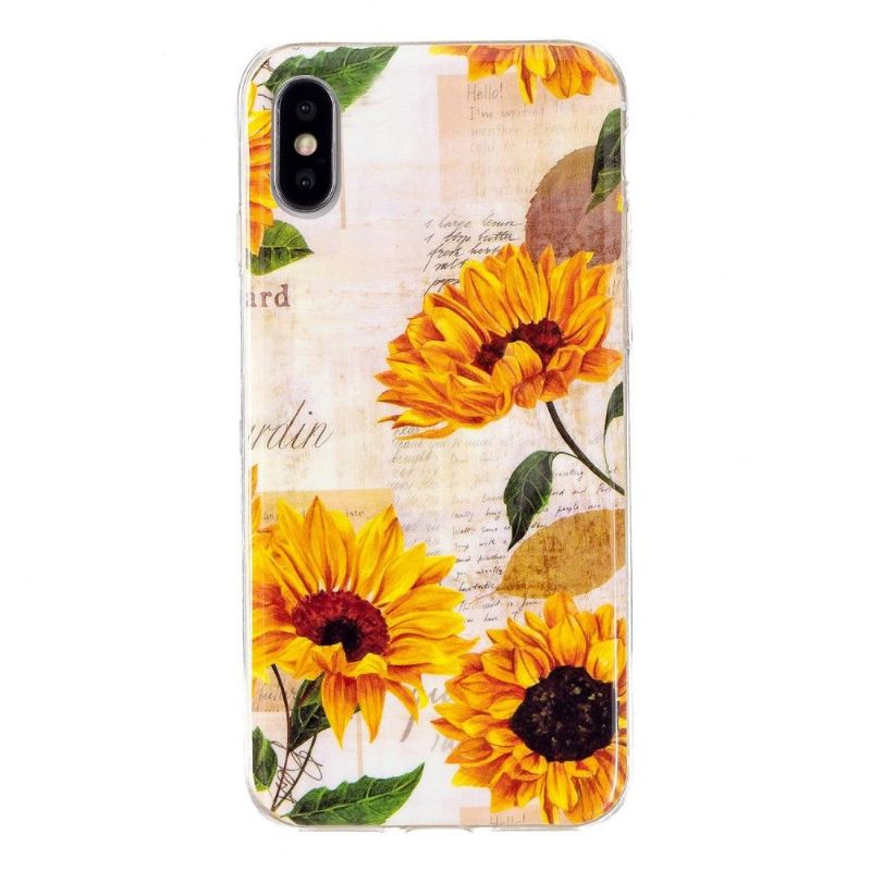 Coque iPhone XS / X Fluorescente Tournesol Vintage