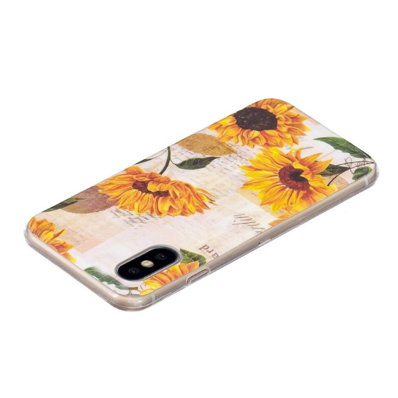 Coque iPhone XS / X Fluorescente Tournesol Vintage