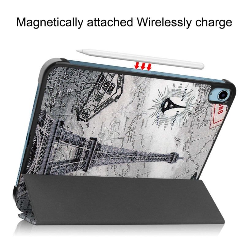 Smart Case iPad 10.9'' (2022) Renforcée Tour Eiffel Rétro