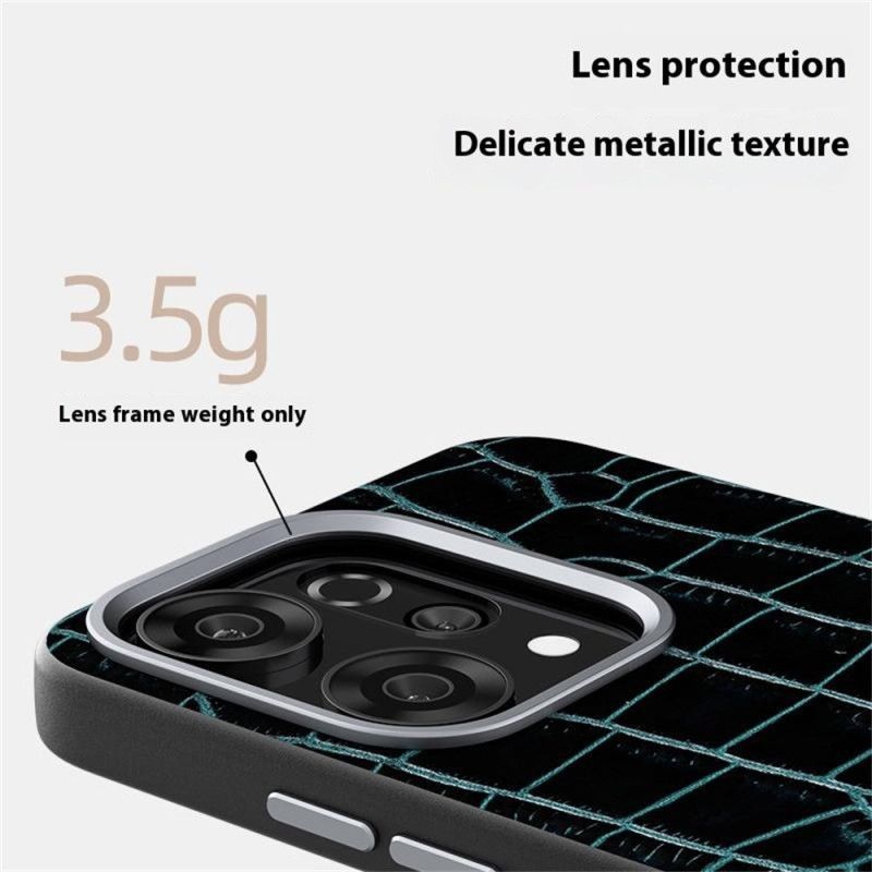 Coque Oppo Reno 14 Pro 5G Compatible MagSafe Texture Crocodile