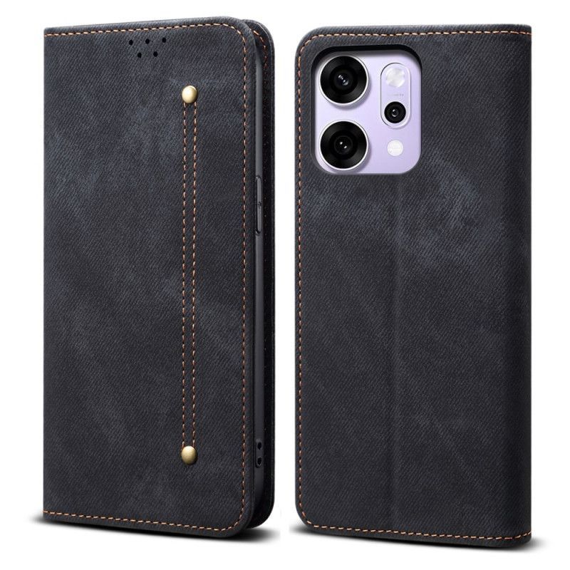 Flip Cover Oppo Reno 14 Pro 5G Tissu Jeans