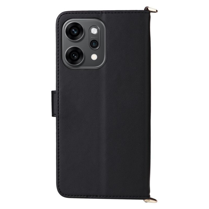 Housse Oppo Reno 14 Pro 5G Matelassée avec Lanière et Dragone