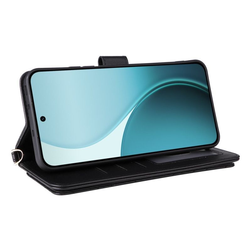 Housse Oppo Reno 14 Pro 5G Matelassée avec Lanière et Dragone