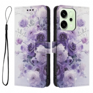 Housse Oppo Reno 14 Pro 5G Roses Violettes