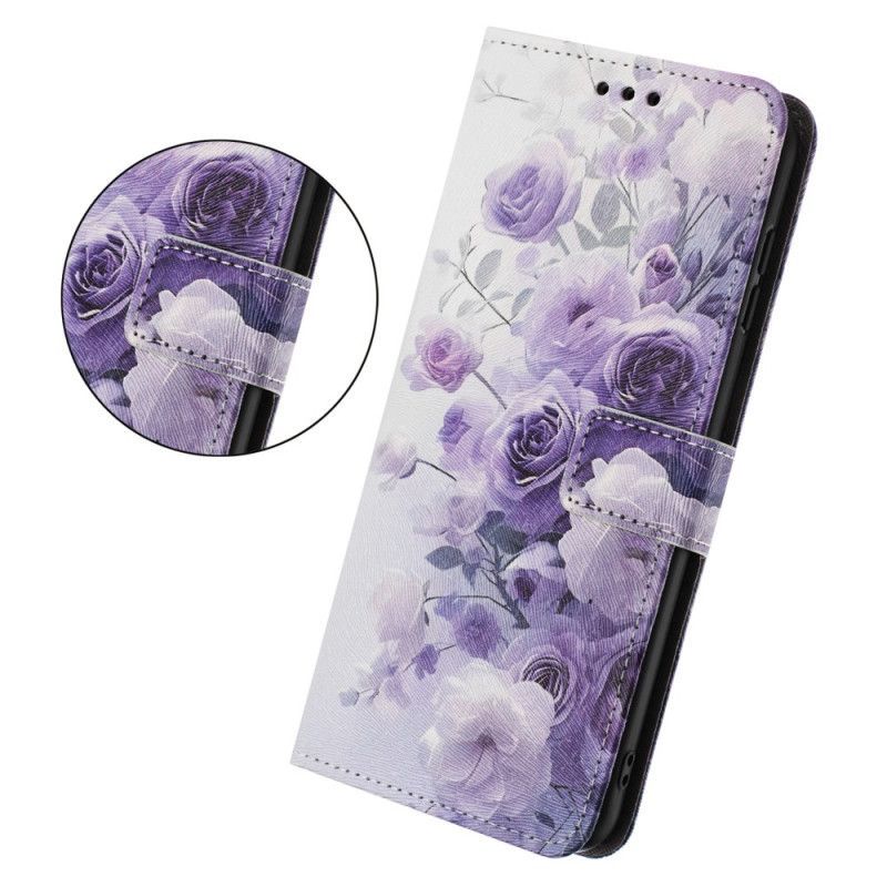 Housse Oppo Reno 14 Pro 5G Roses Violettes