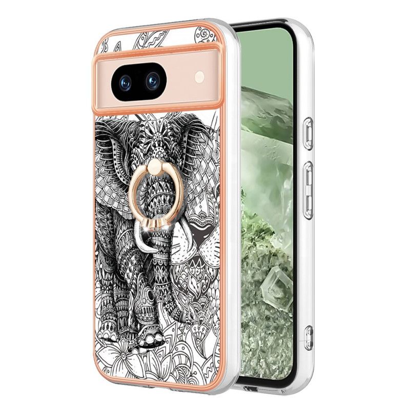 Coque Google Pixel 8 Anneau-Suppport Totem Éléphant