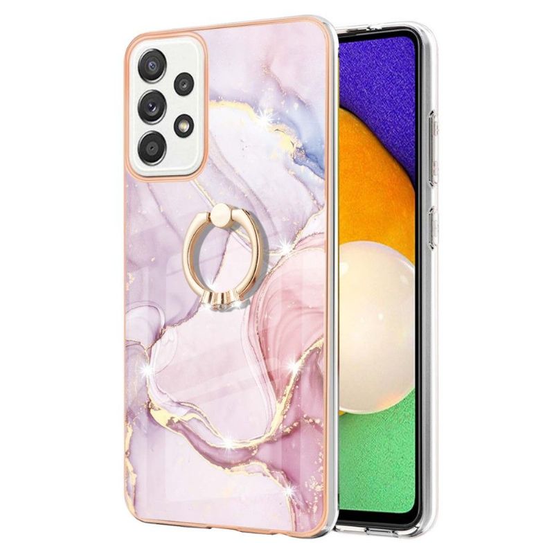 Coque Samsung Galaxy A52s 5G, A52 5G et A52 4G Marbre avec bague fonction support