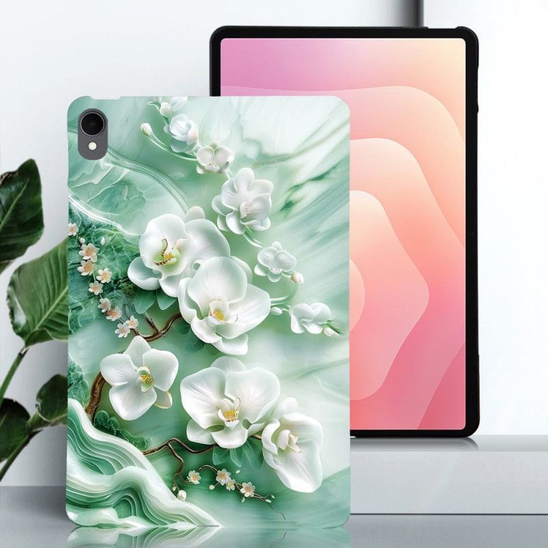 Coque Samsung Galaxy Tab S11 Fleurs de jade