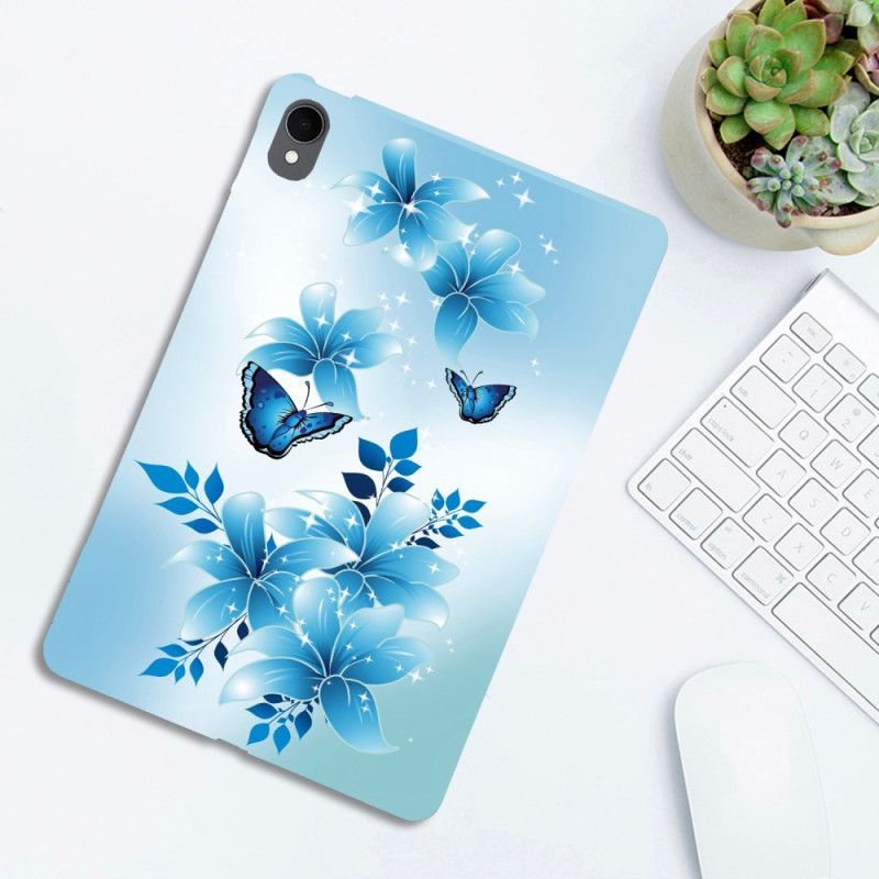 Coque Samsung Galaxy Tab S11 Petits Papillons Bleus