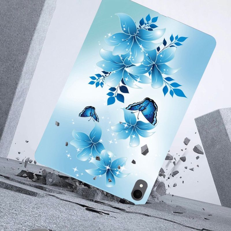 Coque Samsung Galaxy Tab S11 Petits Papillons Bleus