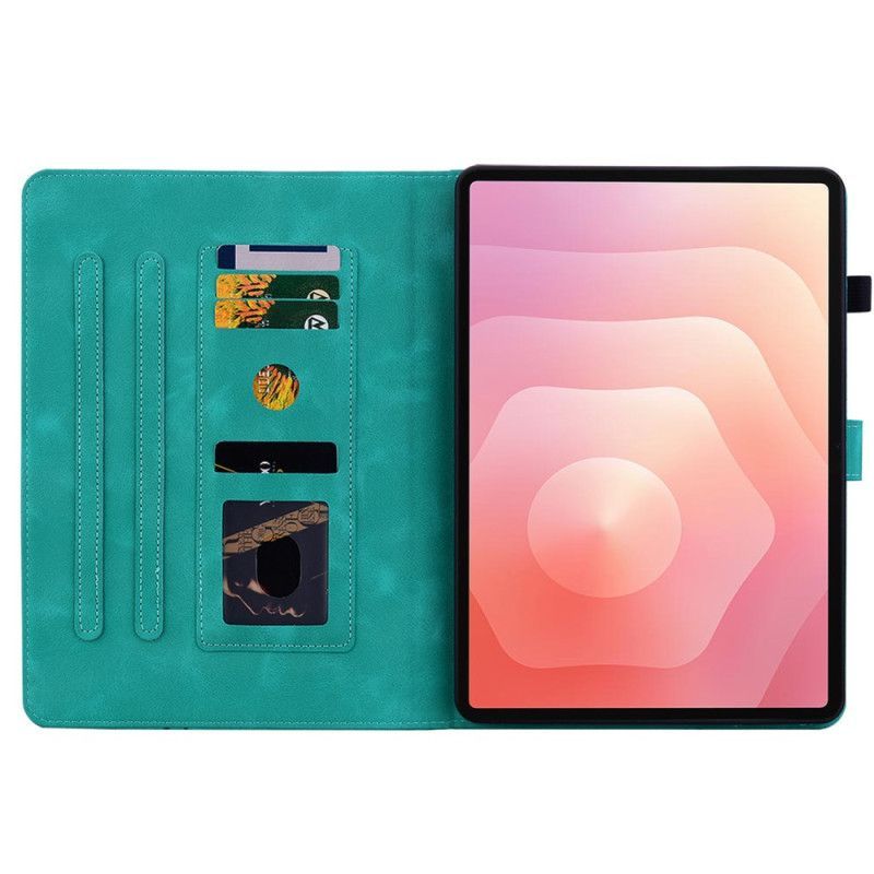 Housse Samsung Galaxy Tab S11 Effet Daim Florale