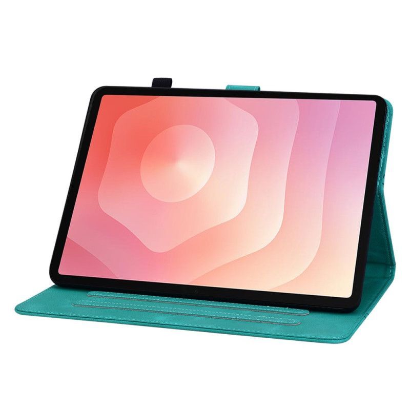 Housse Samsung Galaxy Tab S11 Effet Daim Florale