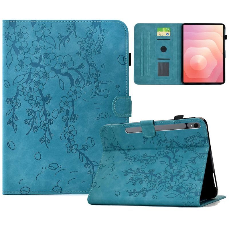 Housse Samsung Galaxy Tab S11 Effet Daim Motif Floral
