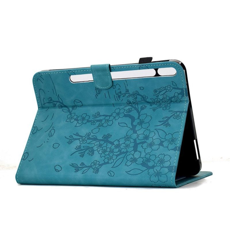 Housse Samsung Galaxy Tab S11 Effet Daim Motif Floral