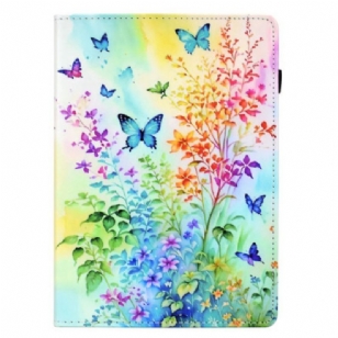 Housse Samsung Galaxy Tab S11 Fleurs et Papillons Colorés