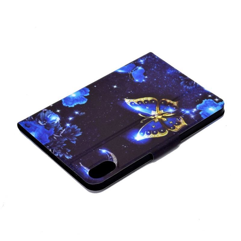 Housse Samsung Galaxy Tab S11 Papillon Bleu et Or