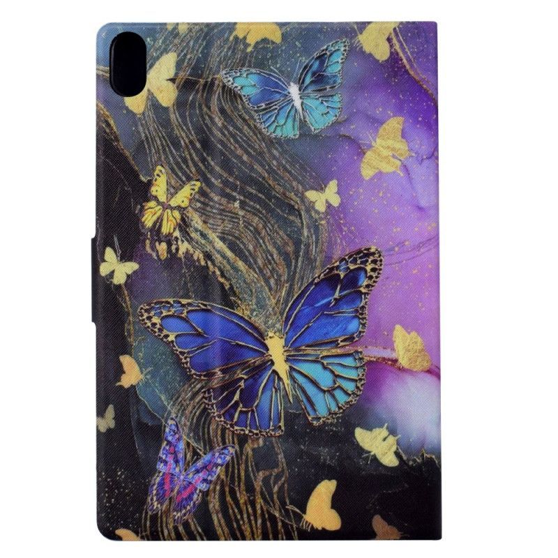 Housse Samsung Galaxy Tab S11 Papillons Dorés et Colorés