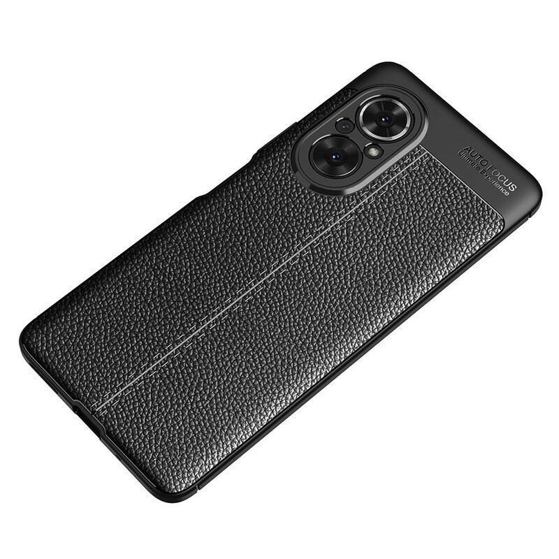 Coque Honor 50 SE Effet Cuir Litchi Double Line