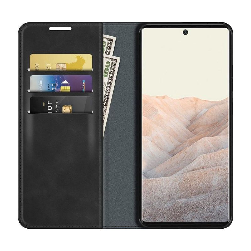 Étui Google Pixel 6 Pro simili cuir fonction stand