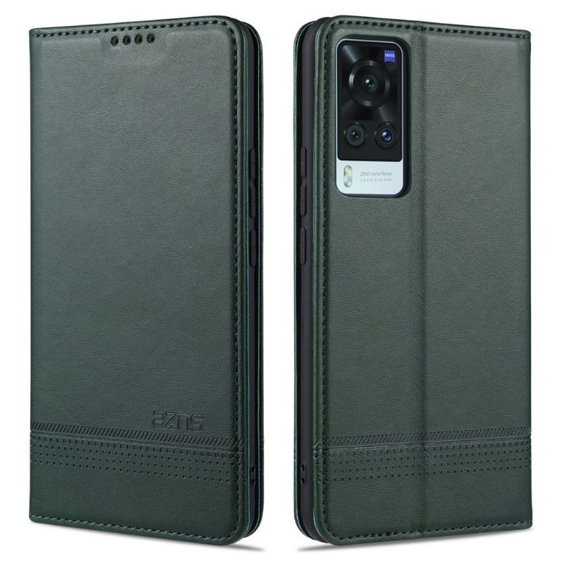 Étui portefeuille Vivo X60 AZNS simili cuir